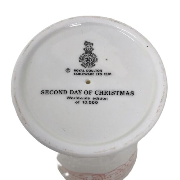 Royal Doulton 2 Turtle Doves Porcelain Goblet 12 Days of Christmas Bone China - Picture 5 of 8